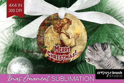 Vintage Christmas Ornament PNG - Retro Xmas Sublimation Sublimation OrangeBrushStudio 