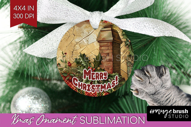 Vintage Christmas Ornament PNG - Retro Xmas Sublimation Sublimation OrangeBrushStudio 
