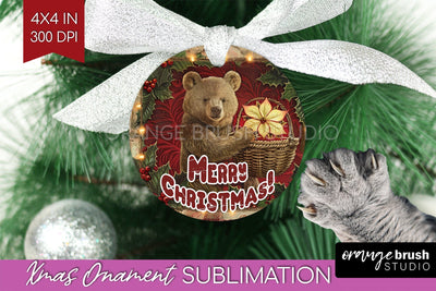 Vintage Christmas Ornament PNG - Retro Xmas Sublimation Sublimation OrangeBrushStudio 