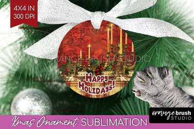 Vintage Christmas Ornament PNG - Retro Xmas Sublimation Sublimation OrangeBrushStudio 
