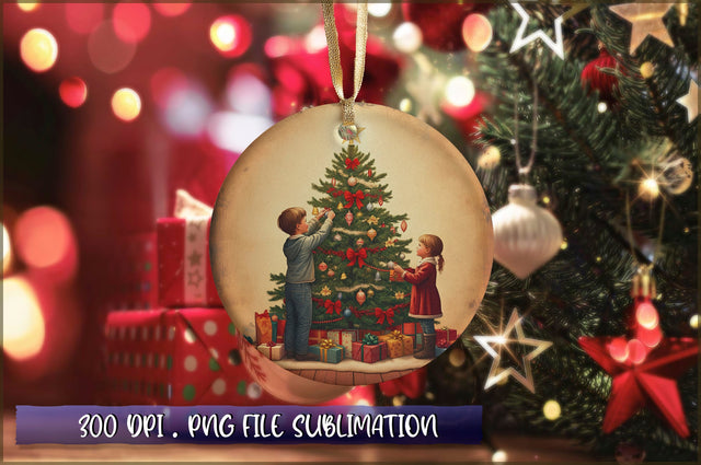 Vintage Christmas Ornaments Clipart PNG Sublimation Shetara Begum 