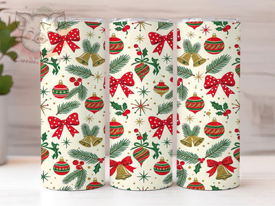 Vintage Christmas Pattern 20oz Tumbler, Vintage Christmas, Christmas Pattern, Vintage Xmas PNG, Christmas Tumbler, Vintage Tumbler, Vintage Tumbler PNG, Christmas Wrap PNG Sublimation Lara' s Designs 