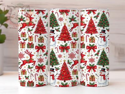 Vintage Christmas Pattern 20oz Tumbler, Vintage Christmas, Christmas Pattern, Vintage Xmas PNG, Christmas Tumbler, Vintage Tumbler, Vintage Tumbler PNG, Christmas Wrap PNG Sublimation Lara' s Designs 