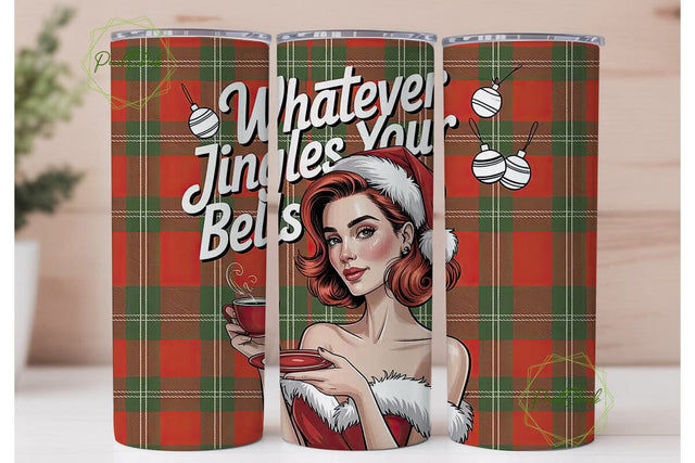 Vintage Christmas Pin-Up 20oz Tumbler Sublimation PixelChick 