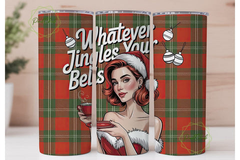 Vintage Christmas Pin-Up 20oz Tumbler Sublimation PixelChick 
