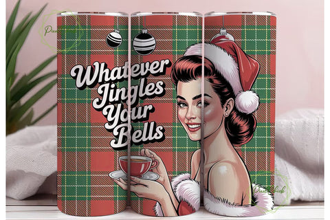 Vintage Christmas Pin-Up 20oz Tumbler Sublimation PixelChick 