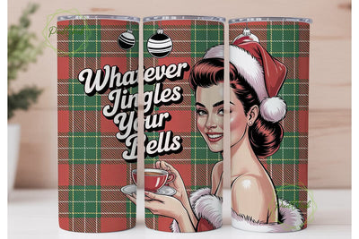 Vintage Christmas Pin-Up 20oz Tumbler Sublimation PixelChick 