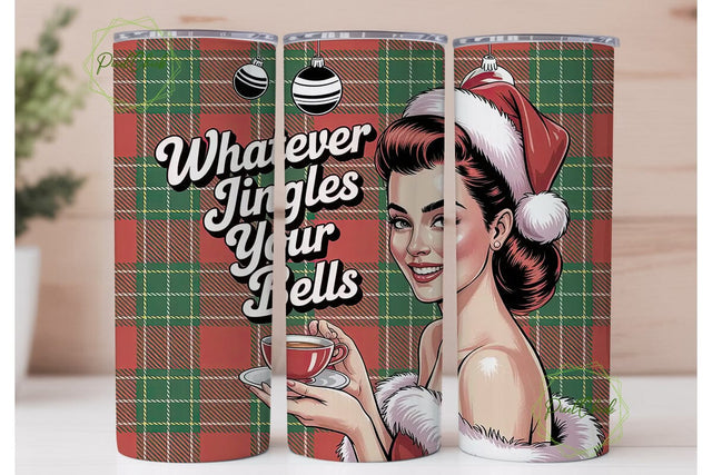 Vintage Christmas Pin-Up 20oz Tumbler Sublimation PixelChick 
