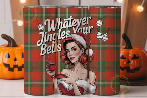 Vintage Christmas Pin-Up 20oz Tumbler Sublimation PixelChick 