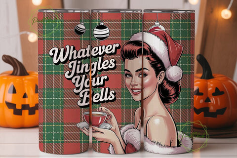 Vintage Christmas Pin-Up 20oz Tumbler Sublimation PixelChick 