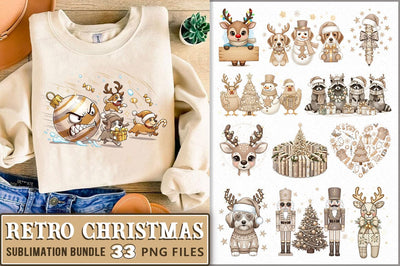 Vintage Christmas PNG Bundle Sublimation Shetara Begum 