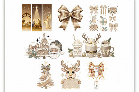 Vintage Christmas PNG Bundle Sublimation Shetara Begum 