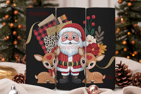 Vintage Christmas Santa 20oz Tumbler Sublimation DesignSVG 