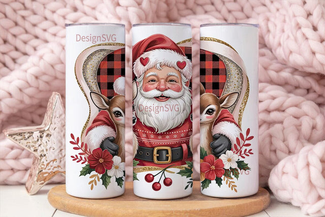 Vintage Christmas Santa 20oz Tumbler Sublimation DesignSVG 