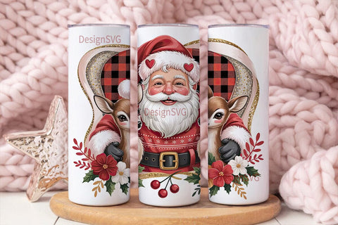 Vintage Christmas Santa 20oz Tumbler Sublimation DesignSVG 