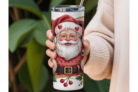 Vintage Christmas Santa 20oz Tumbler Sublimation DesignSVG 