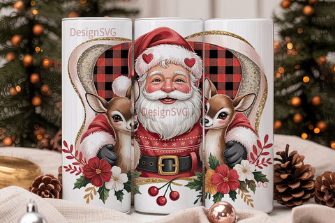 Vintage Christmas Santa 20oz Tumbler Sublimation DesignSVG 
