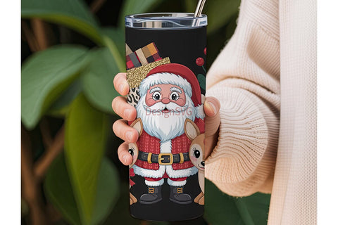 Vintage Christmas Santa 20oz Tumbler Sublimation DesignSVG 