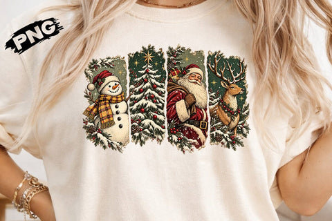 Vintage Christmas Scenes Sublimation PNG SVG DesignDestine 