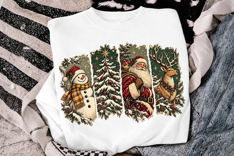 Vintage Christmas Scenes Sublimation PNG SVG DesignDestine 