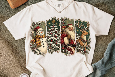 Vintage Christmas Scenes Sublimation PNG SVG DesignDestine 