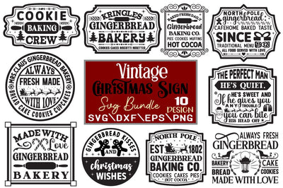 Vintage Christmas Sign SVG Bundle SVG Angelina750 