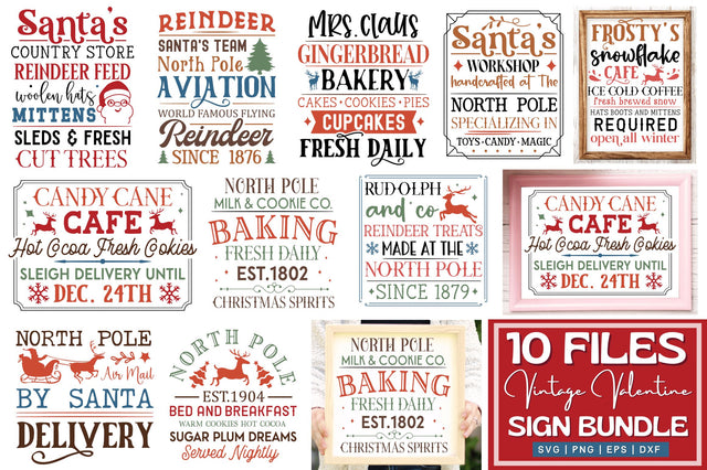 Vintage Christmas Sign SVG Bundle SVG Regulrcrative 