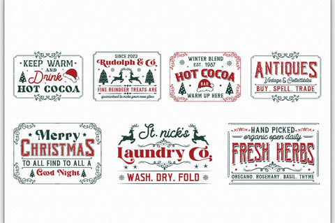 Vintage Christmas Sign SVG Bundle SVG Shetara Begum 