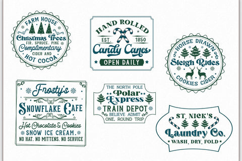 Vintage Christmas Sign SVG Bundle SVG Shetara Begum 
