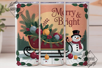 Vintage Christmas Sleigh 20oz Tumbler Sublimation sassyprint 