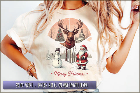 Vintage Christmas Sublimation Clipart Sublimation Shetara Begum 
