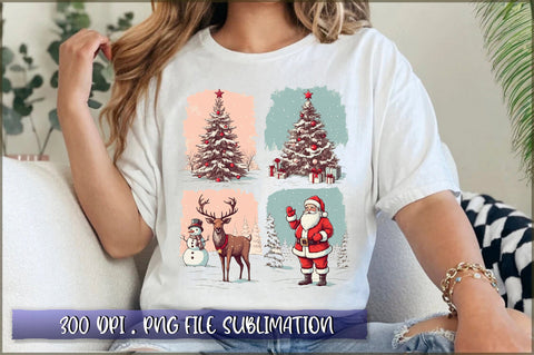 Vintage Christmas Sublimation Clipart Sublimation Shetara Begum 