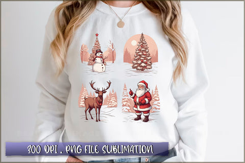 Vintage Christmas Sublimation Clipart Sublimation Shetara Begum 