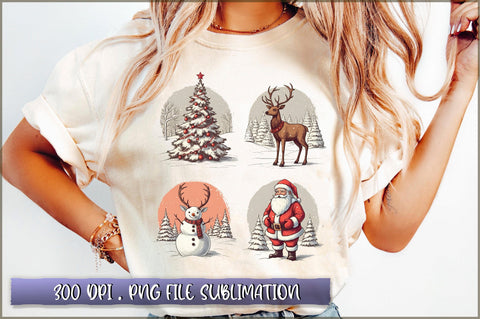 Vintage Christmas Sublimation Clipart Sublimation Shetara Begum 