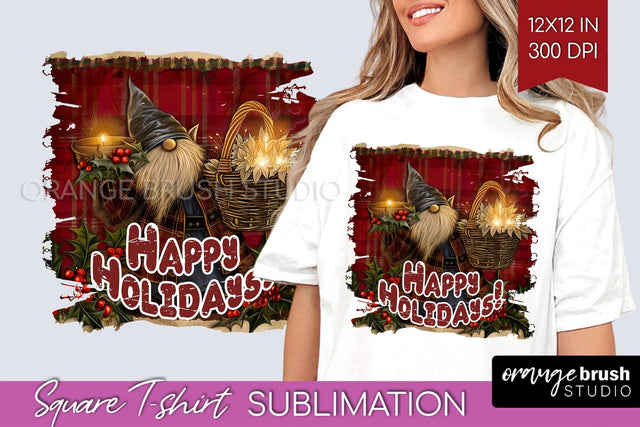 Vintage Christmas Sublimation, Xmas Square Tshirt Background Sublimation OrangeBrushStudio 