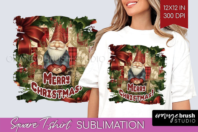 Vintage Christmas Sublimation, Xmas Square Tshirt Background Sublimation OrangeBrushStudio 