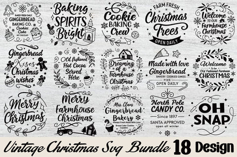 Vintage Christmas Svg Bundle SVG Angelina750 