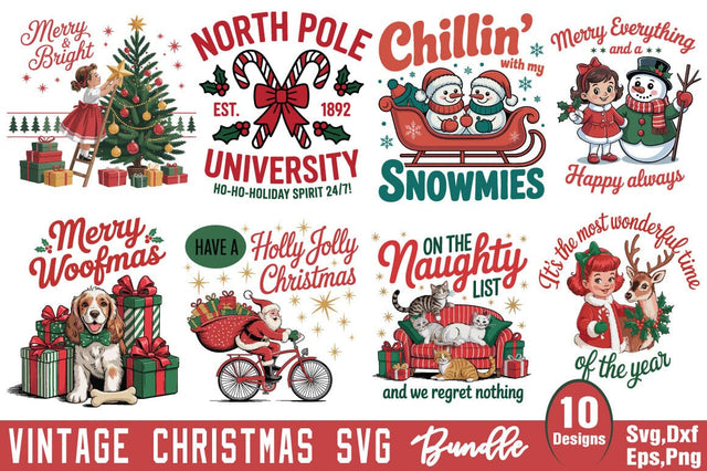 Vintage Christmas Svg Bundle SVG Angelina750 