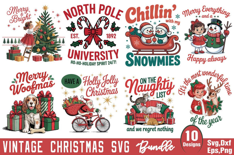 Vintage Christmas Svg Bundle SVG Angelina750 