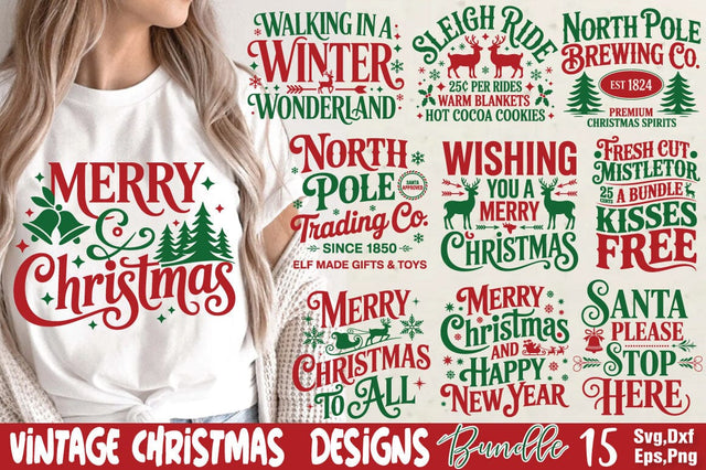 Vintage Christmas Svg Bundle SVG Angelina750 