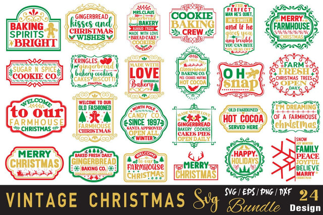 Vintage Christmas Svg Bundle SVG Angelina750 