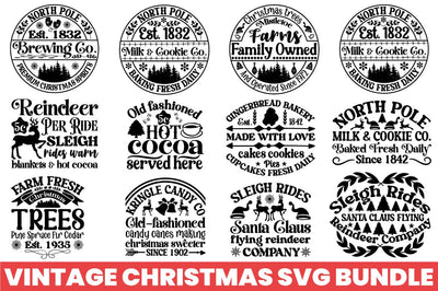 Vintage Christmas Svg Bundle SVG Angelina750 
