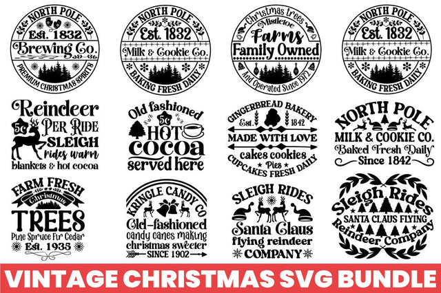 Vintage Christmas Svg Bundle SVG Angelina750 