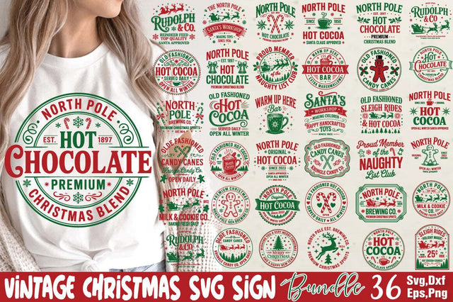 Vintage Christmas Svg Sign Bundle SVG Angelina750 