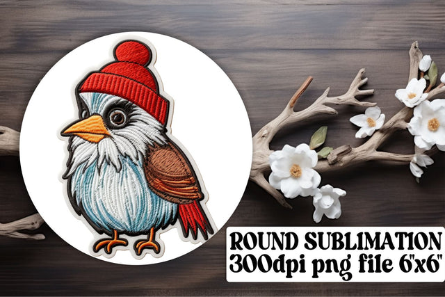 Vintage Christmas Theme 3D Embroidered Round Ornament Set Sublimation afrosvg 