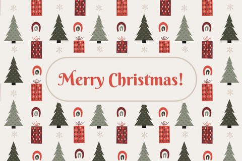 Vintage Christmas Tree Seamless Patterns Digital Pattern Rin Green 