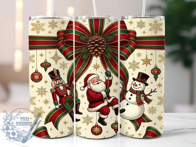Vintage Christmas Trio 20oz Tumbler, Vintage Xmas Trio, Christmas Trio, Vintage Christmas, Trio Tumbler Wrap, Vintage Trio PNG, Christmas Tumbler, 20oz Tumbler Wrap Sublimation ToriDesigns 