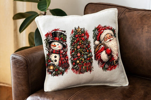 Vintage Christmas Trio Sublimation PNG SVG DesignDestine 