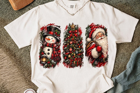 Vintage Christmas Trio Sublimation PNG SVG DesignDestine 