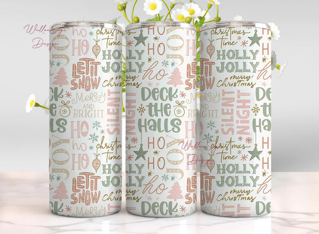 Vintage Christmas Tumbler Bundle, Xmas Tumbler Wrap, 20oz Sublimation Tumbler Designs, 20oz Skinny Straight Tumbler, Holiday Download PNG Sublimation WillowSageDesign 